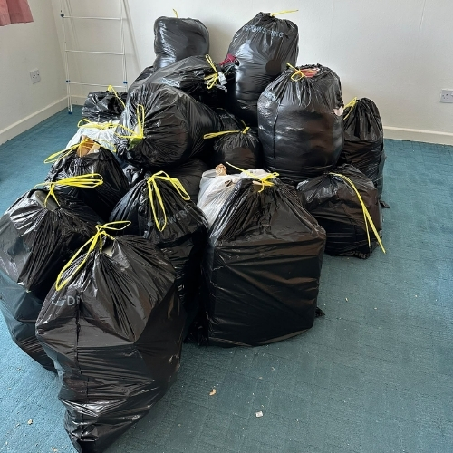 Black bags filled with unwanted household items ready for removal by Morris Movers during a moving and clearance service in Thanet.